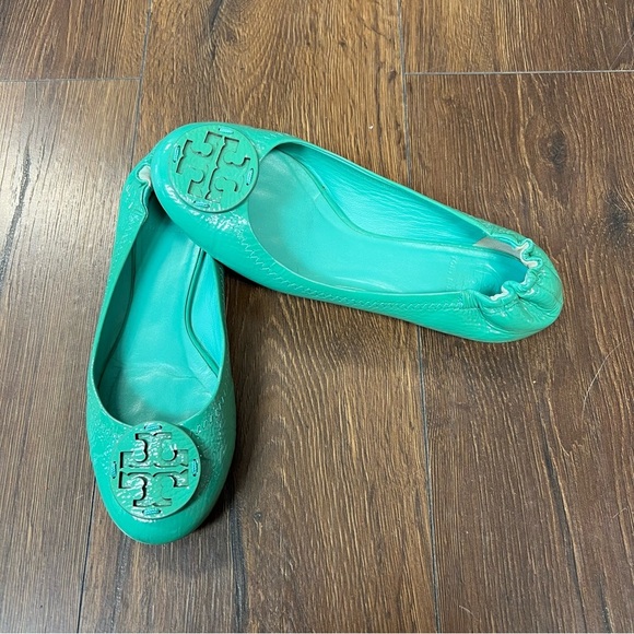 Tory Burch Teal Leather Flats - Picture 3 of 7